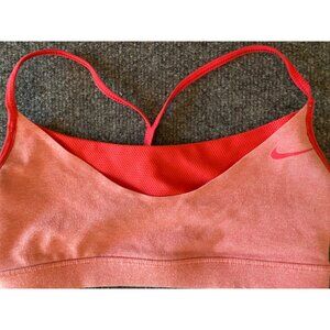 Nike Women's Small T-Strap Racerback Sports Bra Pink Mesh Lining Comfort Workout